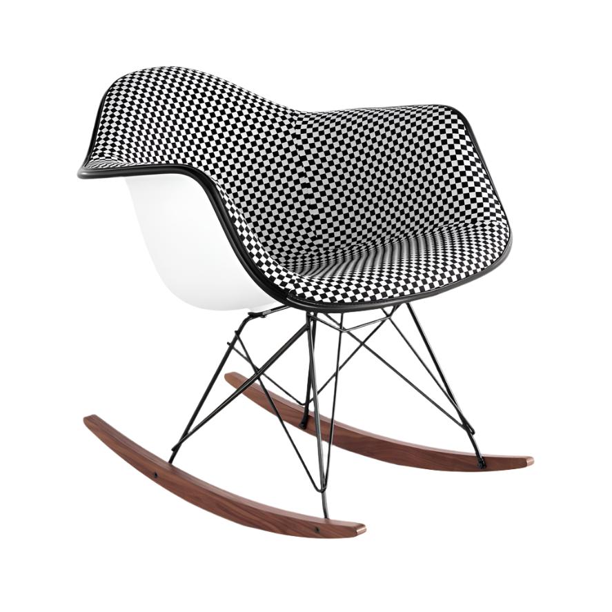 Eames Molded Plastic Armchair Rocker Base Upholstered - CA Modern Home