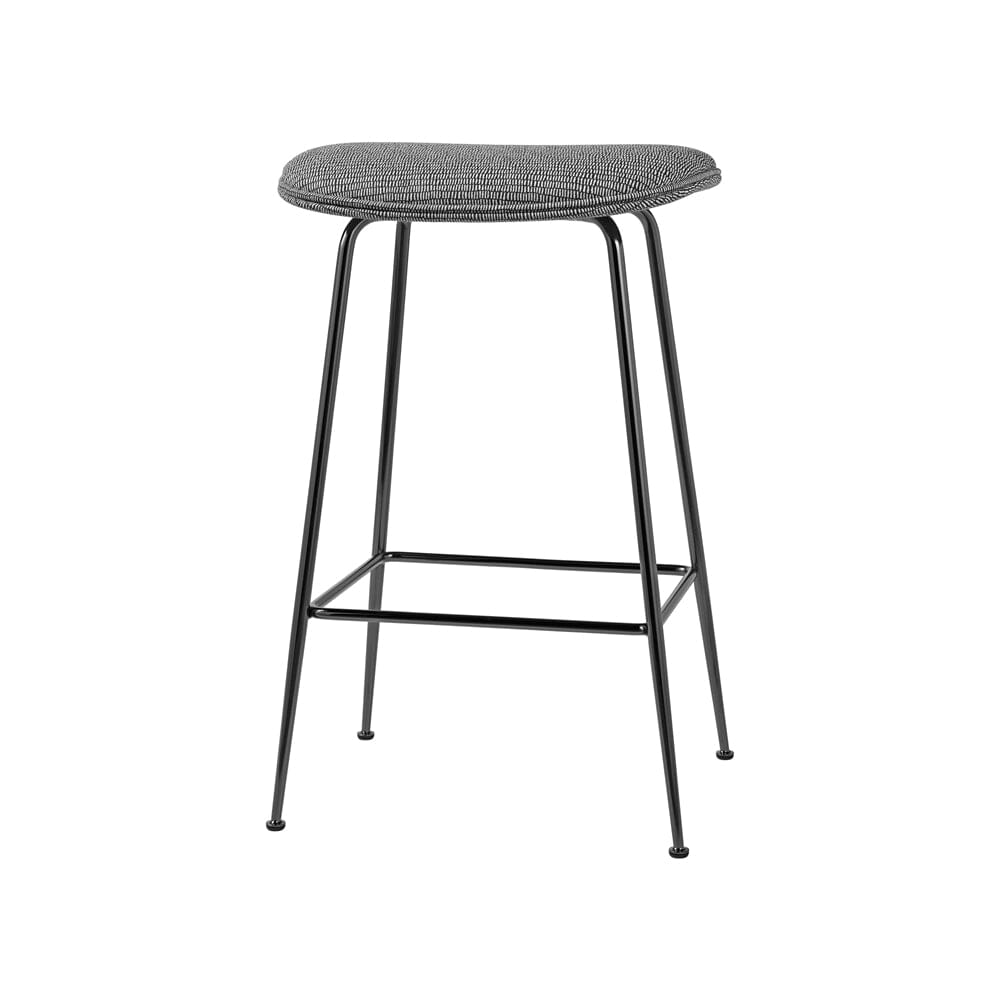 Beetle Counter Stool - Fully Upholstered Stools Gubi Conic Black Chrome Base 