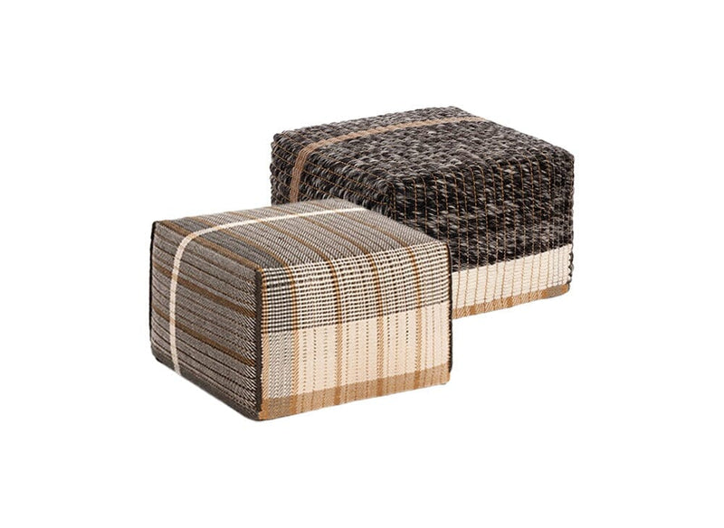Reversible Pouf Rug Gan Black 