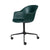 Bat Meeting Chair 4-Star Base with Castors Chairs Gubi Black Matt Dark Green 