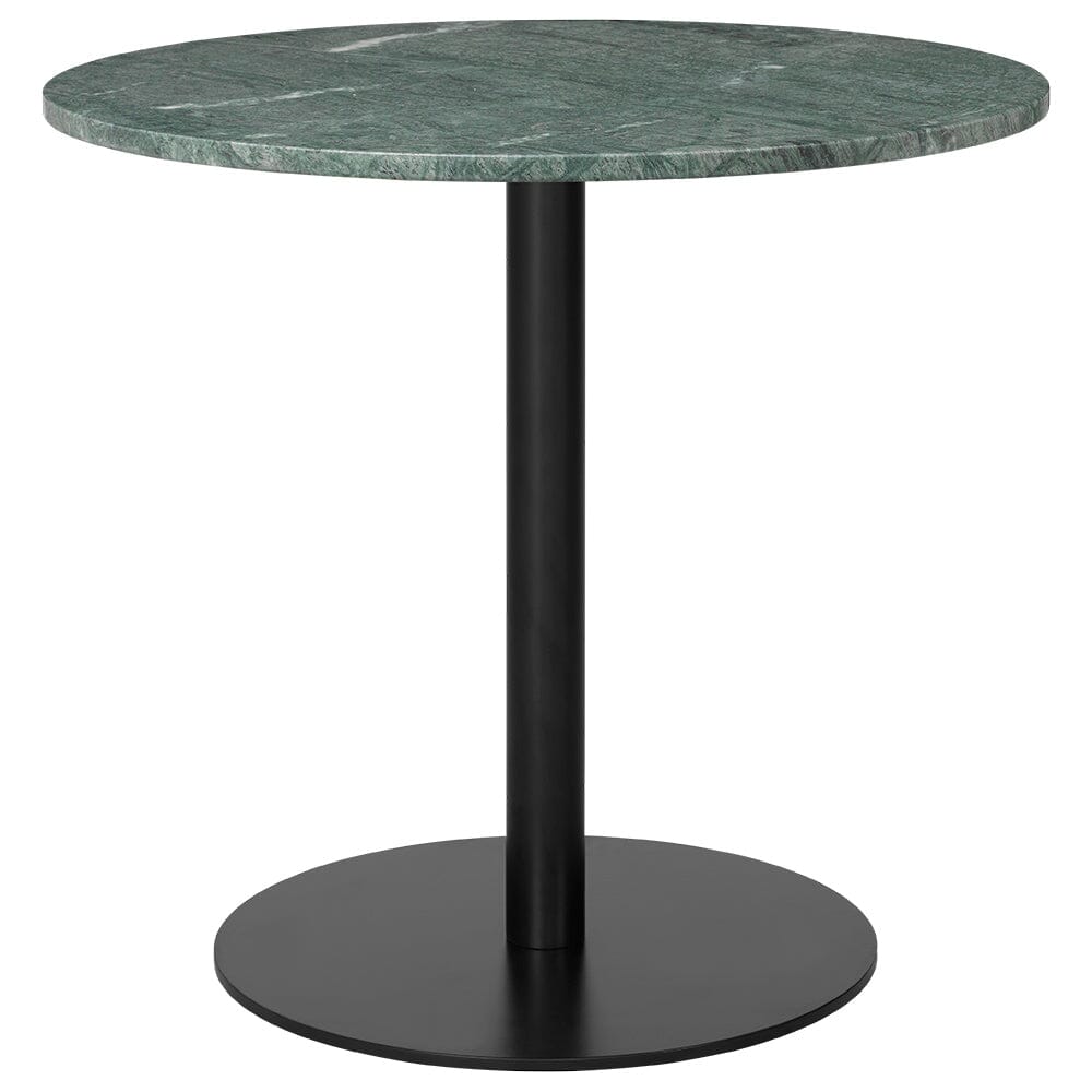 1.0 Round Dining Table Dining Tables Gubi Small Black base Green Guatemala Marble