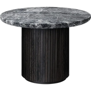 Moon Coffee Table - Wood Top Tables Gubi Brown/Black Stained Veneer Oak Lacquered Grey Emperador Marble Small (60 x H45 cm)