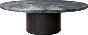 Moon Coffee Table - Wood Top Tables Gubi Brown/Black Stained Veneer Oak Lacquered Grey Emperador Marble Large (150 x H45 cm)