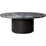 Moon Coffee Table - Wood Top Tables Gubi Brown/Black Stained Veneer Oak Lacquered Grey Emperador Marble Medium (120 x H45 cm)
