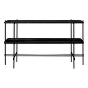 TS Console 2 Rack Table with Tray- 120 x 30 cm Console Table GUBI Black Marquina Marble 