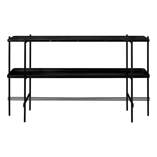 TS Console 2 Rack Table with Tray- 120 x 30 cm Console Table GUBI Black Marquina Marble 