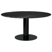 2.0 Round Dining Table Dining Tables Gubi Small Black base Black Marquina Marble