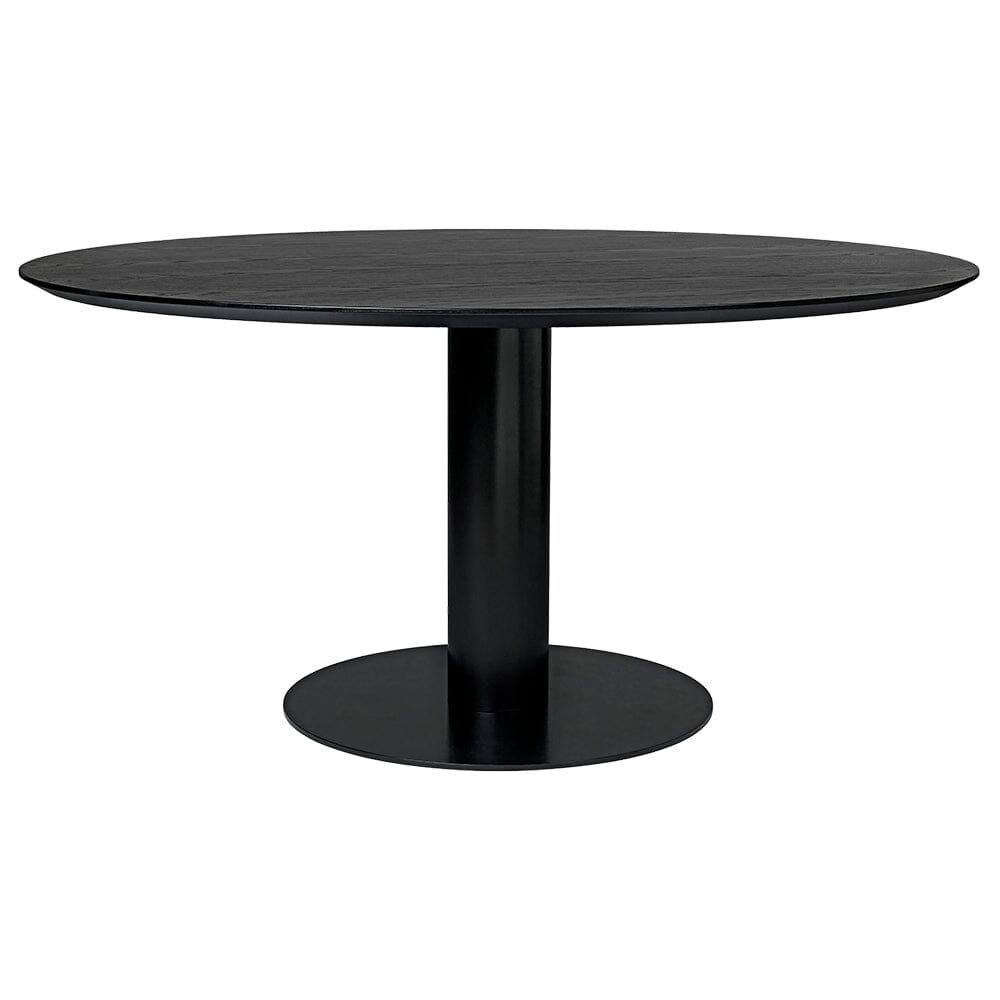 2.0 Round Dining Table Dining Tables Gubi Small Black base Black Stained Ash