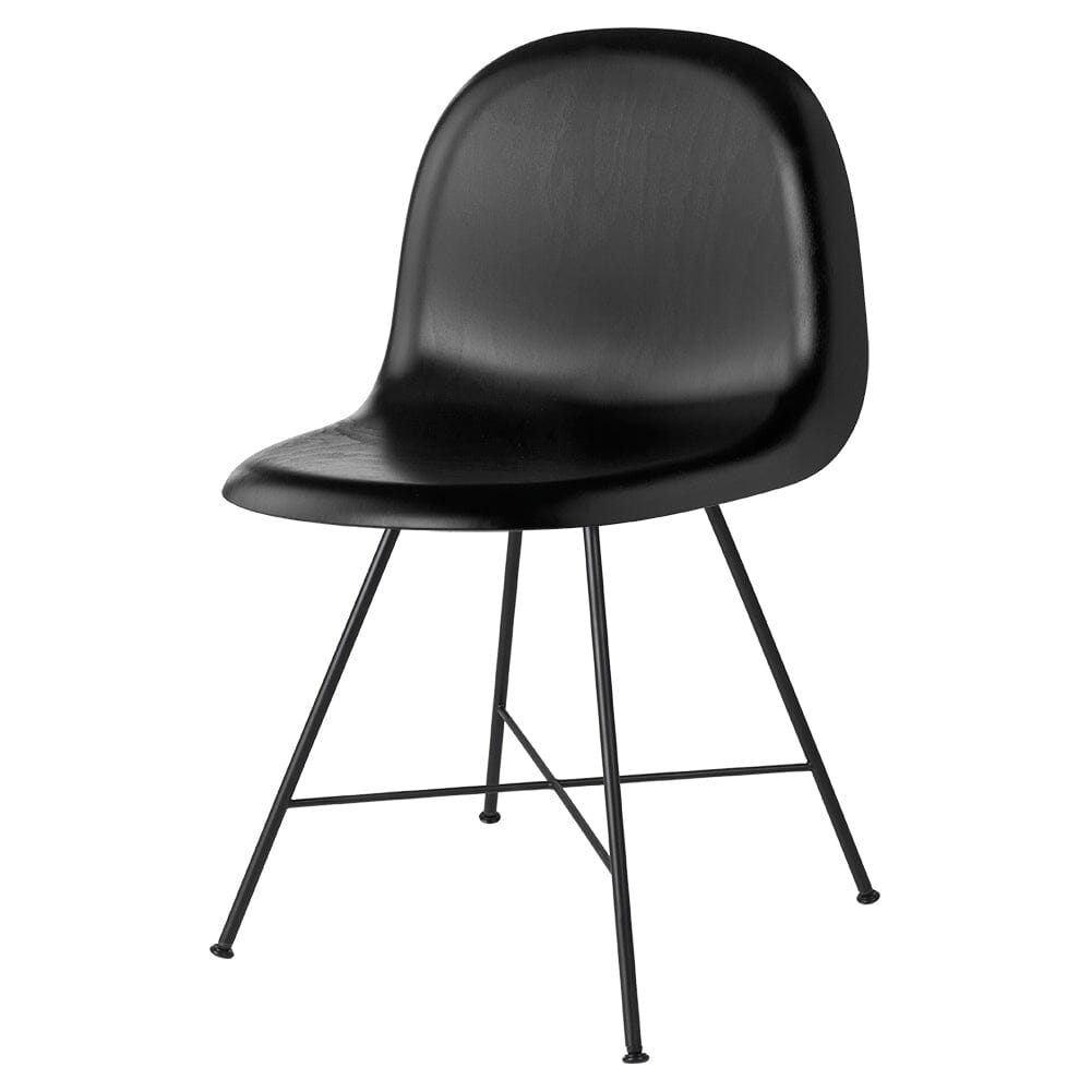 3D Dining Chair - Center Base Dining Chair Gubi Black Stained Beech 