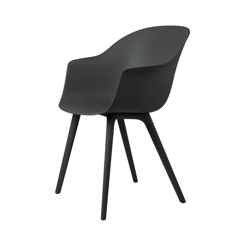 Bat Plastic Base Dining Chair - Outdoor Chairs Gubi Black Plastic 