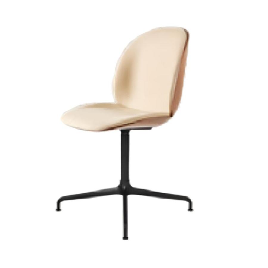 Beetle Meeting Chair 4-Star Swivel Base - Veneer Shell - Front Upholstered Chairs Gubi 