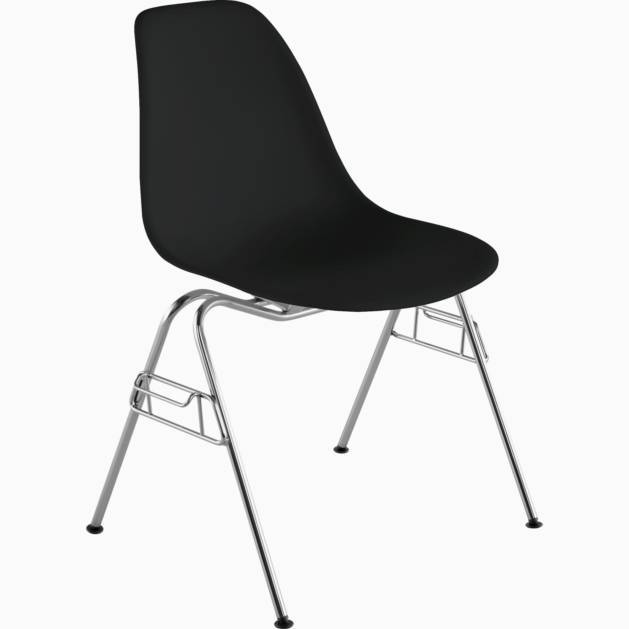 Eames Molded Plastic Side Chair with Stacking Base