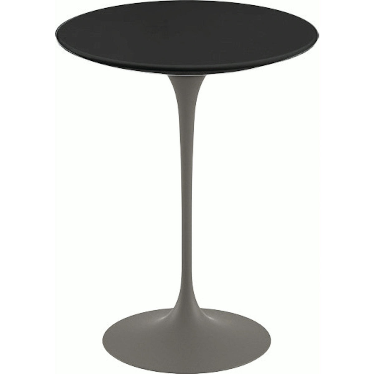 Saarinen Side Table - 16" Round side/end table Knoll Grey Black laminate, Satin finish 