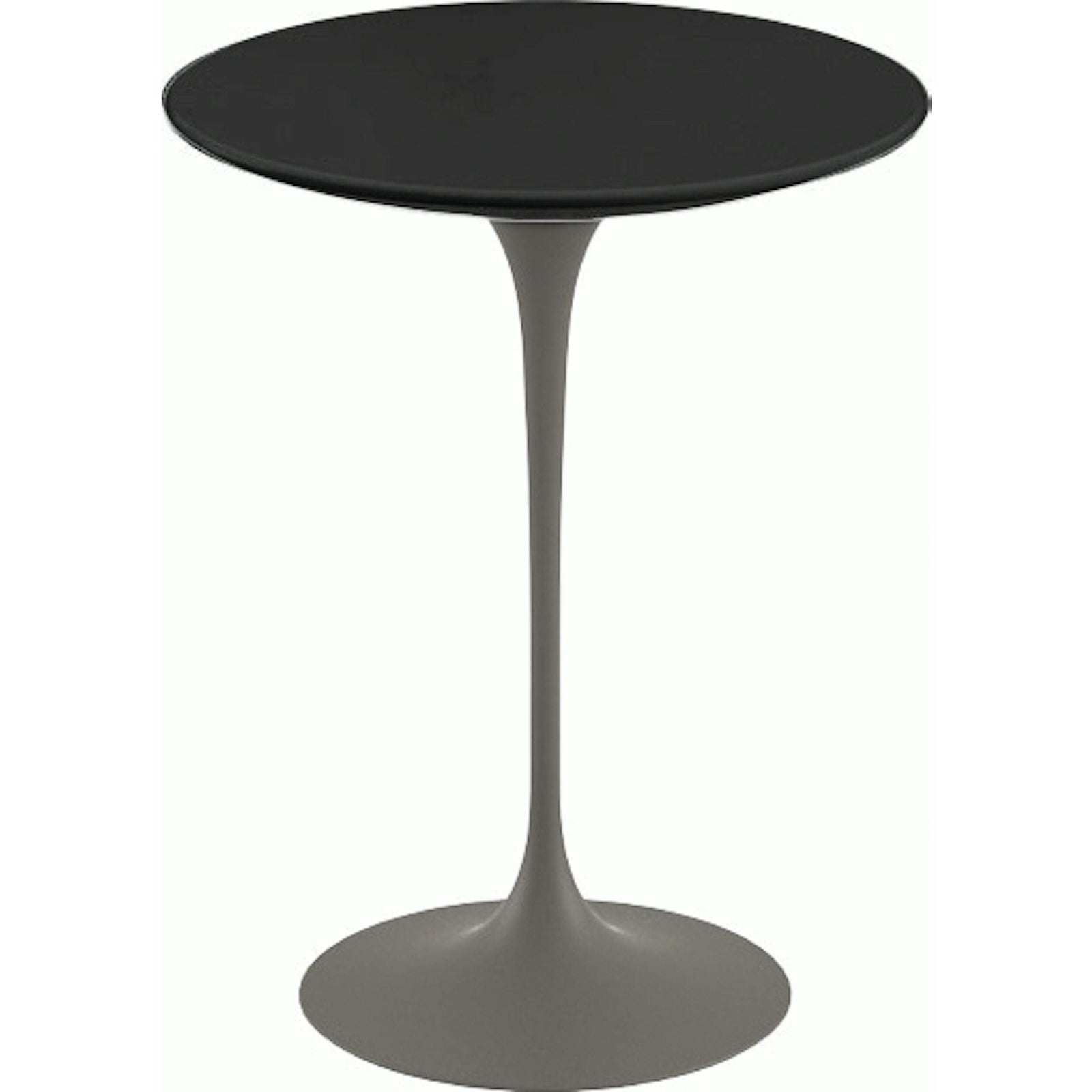 Saarinen Side Table - 16" Round side/end table Knoll Grey Black laminate, Satin finish 
