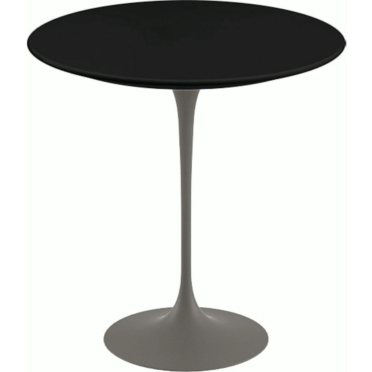 Saarinen Side Table - 20” Round side/end table Knoll Grey Black laminate, Satin finish 