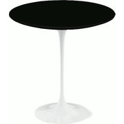 Saarinen Side Table - 20” Round side/end table Knoll White Black laminate, Satin finish 