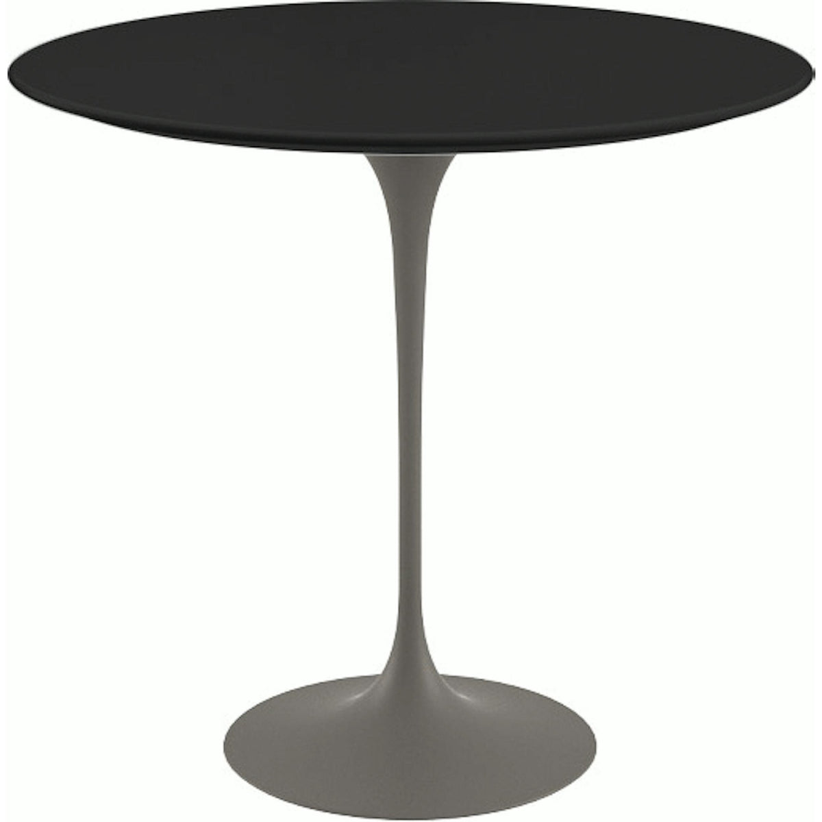 Saarinen Side Table - 22” Oval side/end table Knoll Grey Black laminate, Satin finish 