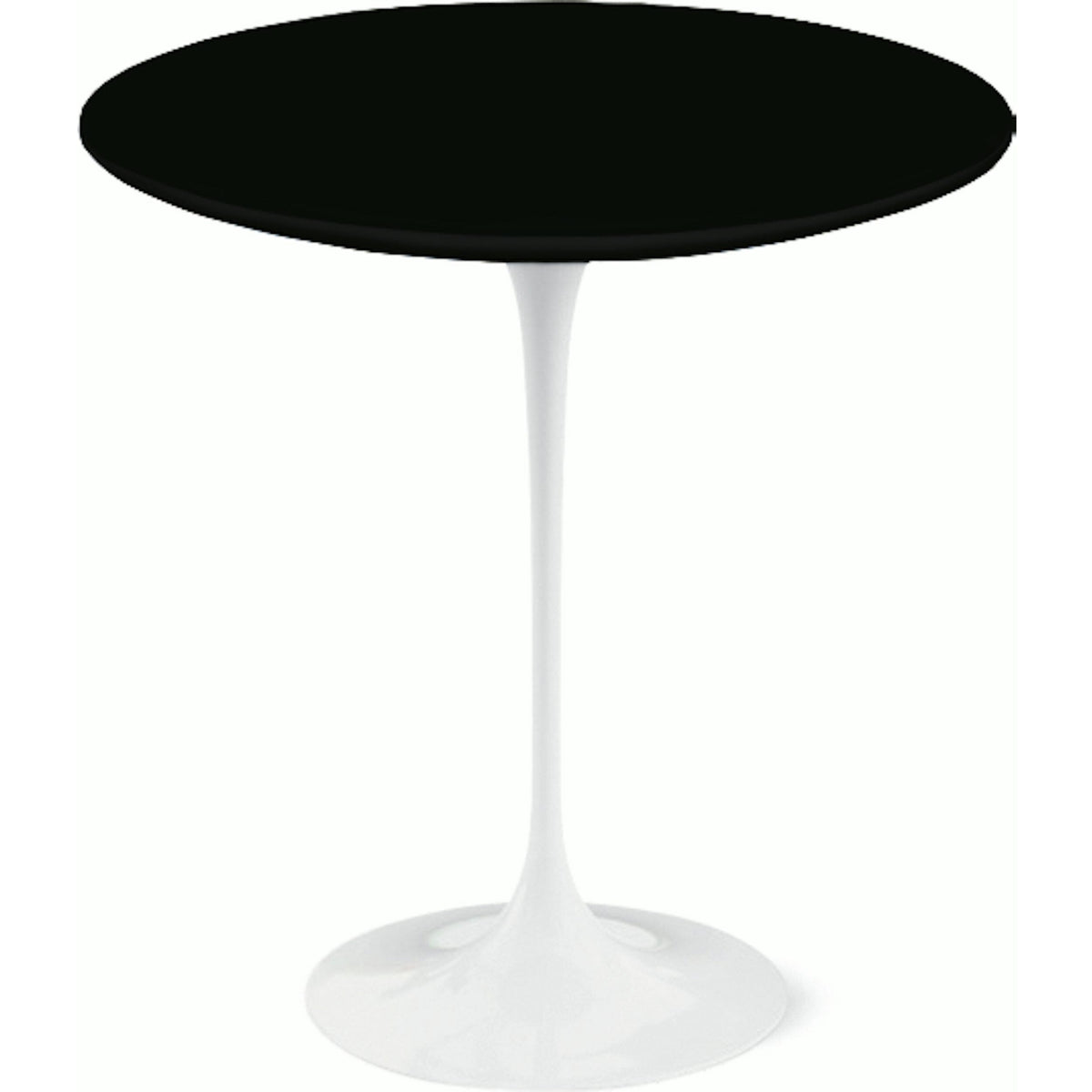 Saarinen Side Table - 22” Oval side/end table Knoll White Black laminate, Satin finish 