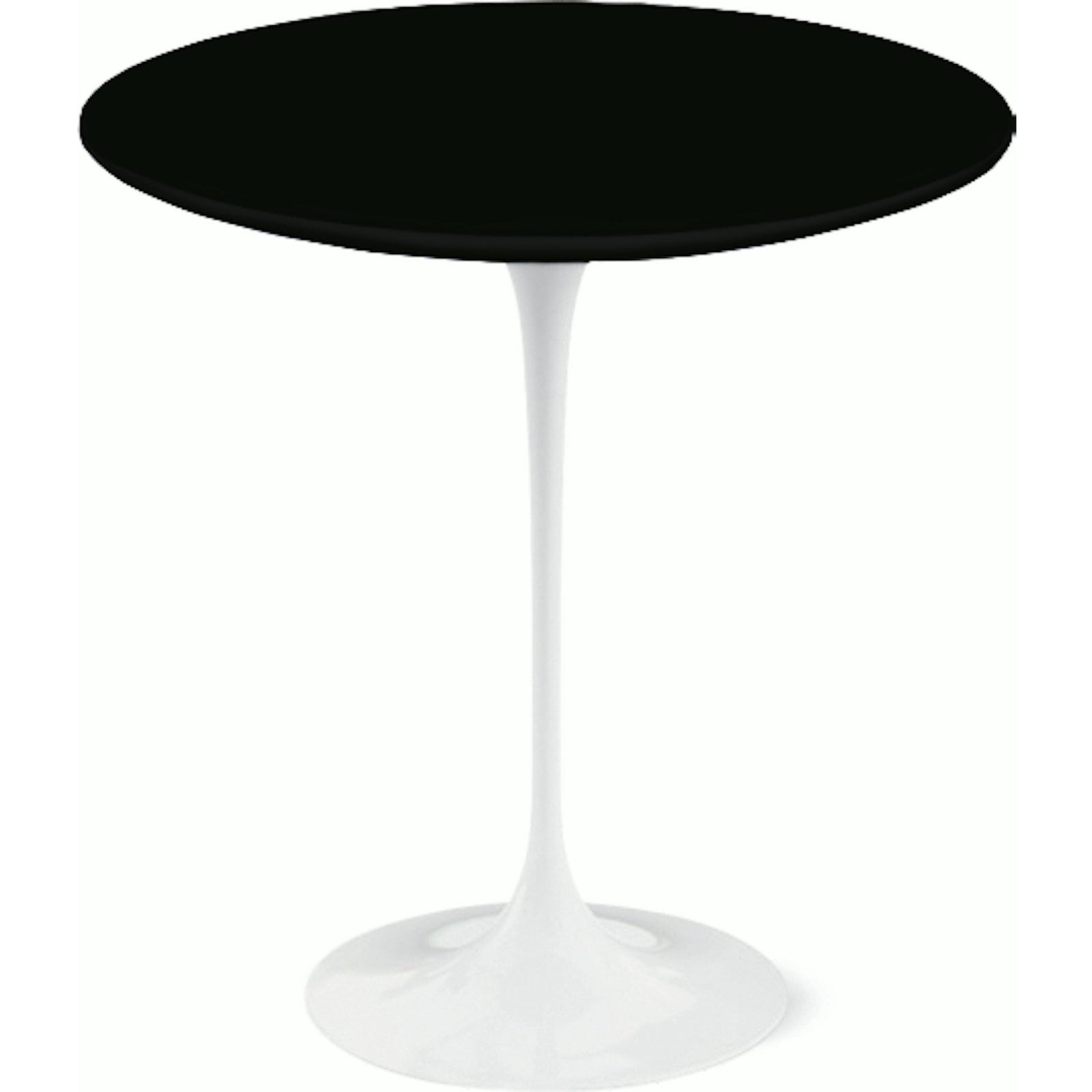 Saarinen Side Table - 22” Oval side/end table Knoll White Black laminate, Satin finish 