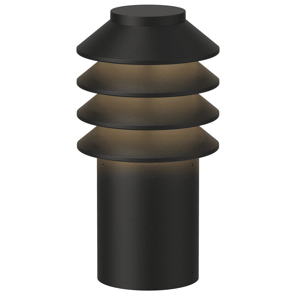 Bysted Garden LED Short Bollard Outdoor Lighting Louis Poulsen Black Base 2700K