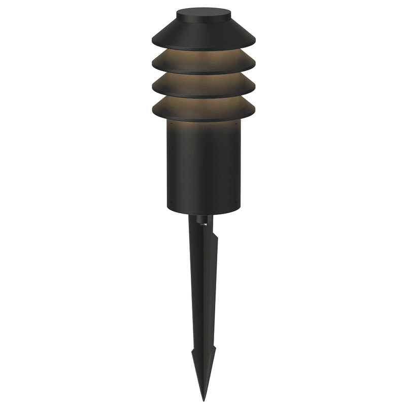 Bysted Garden LED Short Bollard Outdoor Lighting Louis Poulsen Black Spike 2700K