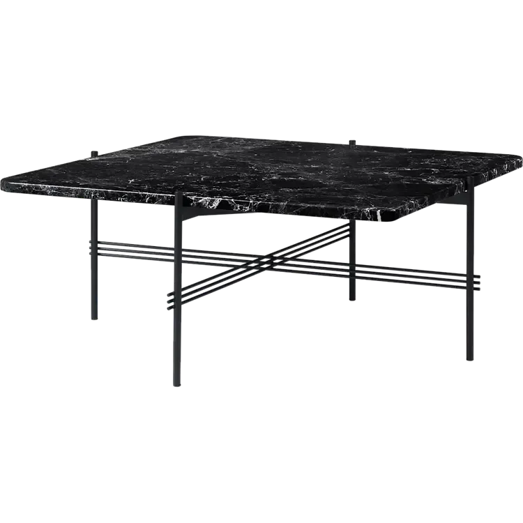 TS Coffee Table - Square Coffee table Gubi Black Marquina Marble Black Medium: 80 x 80 cm