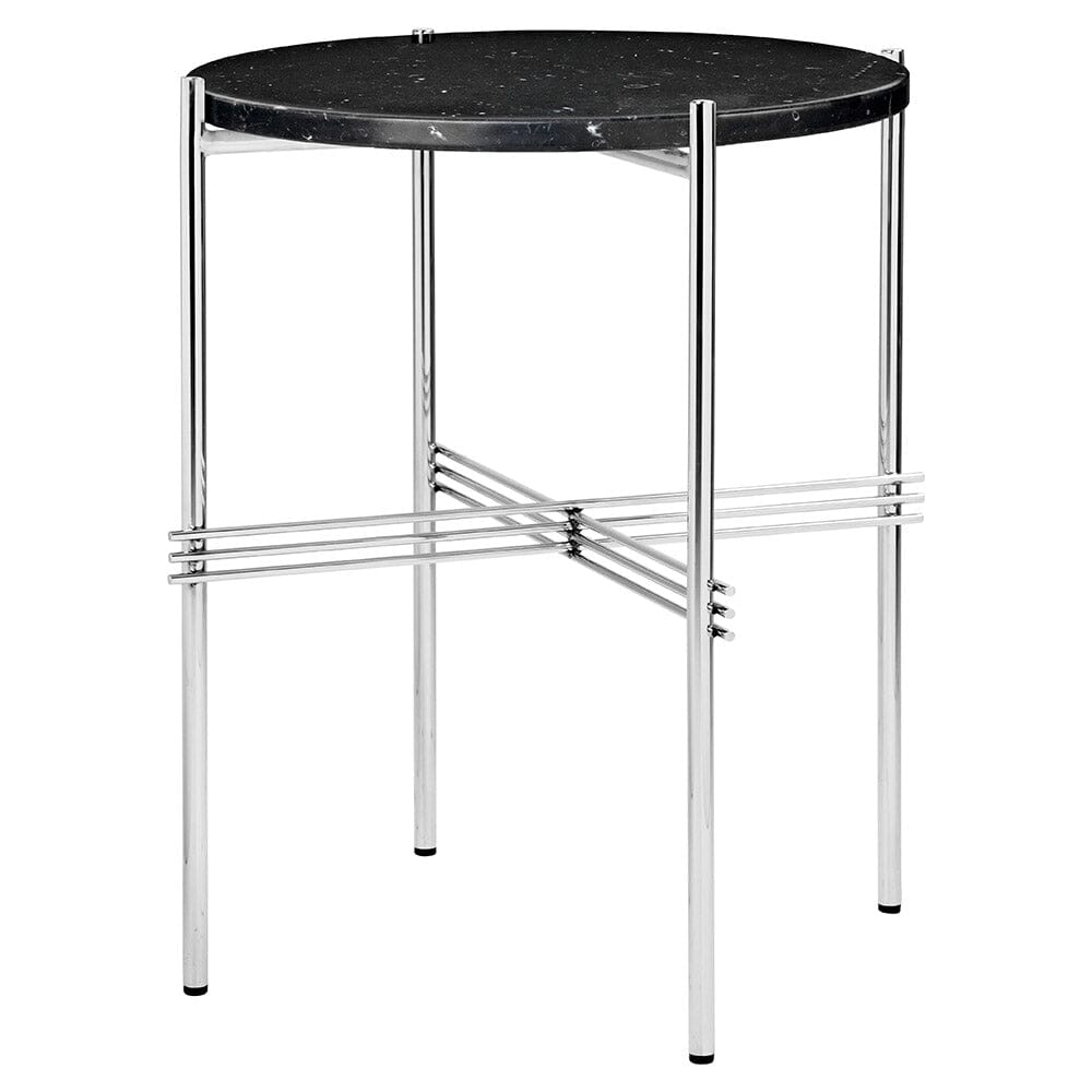 TS Side Table side table Gubi Black Marquina Marble Polished Steel 