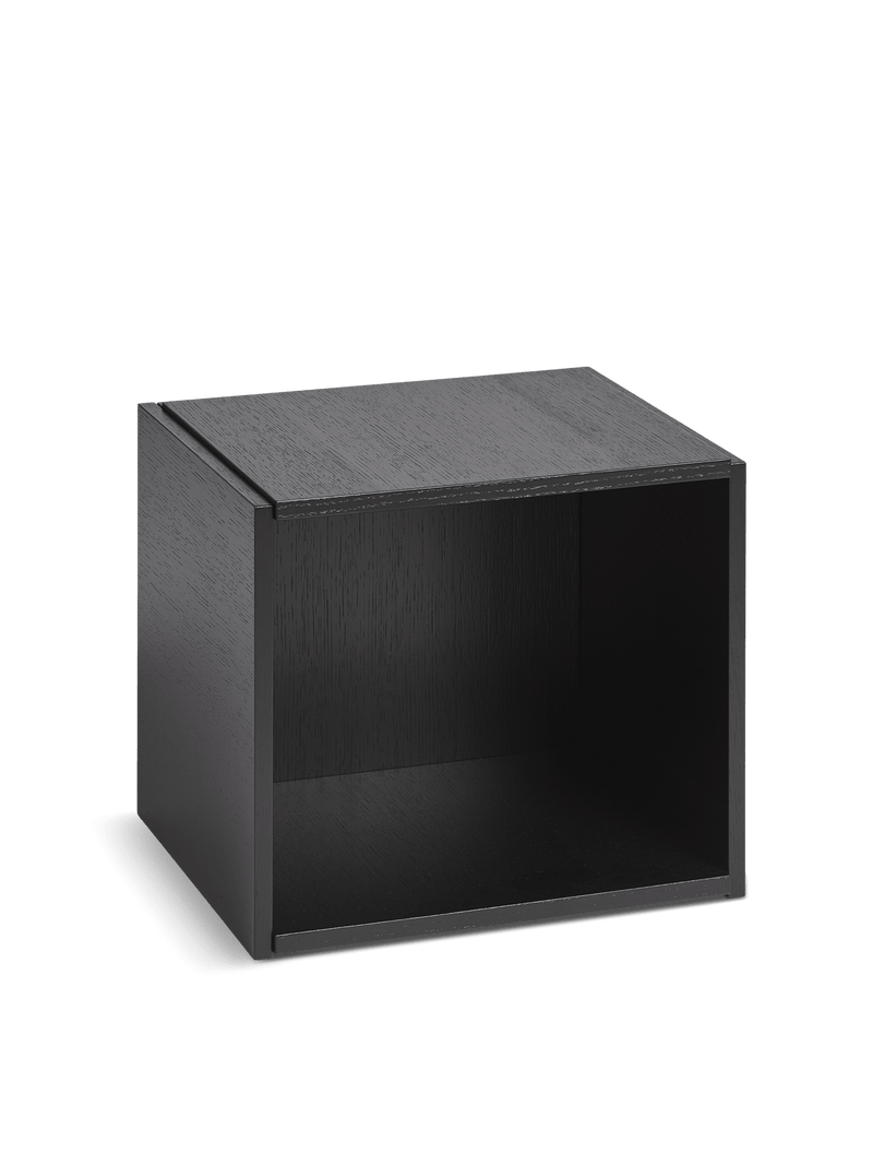 Bricks Cube storage Woud Cube (Open) Black Painted Oak 