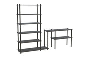 Elevate Shelving System Modular Accessories Woud Configuration 13 Black Painted Oak 