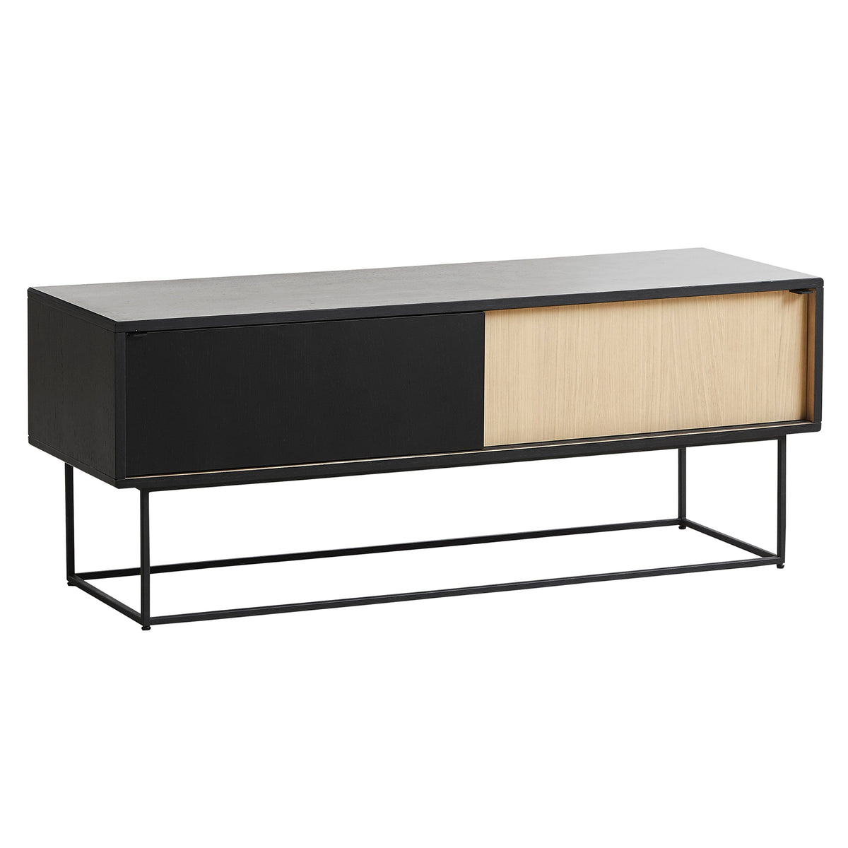 Virka Low Sideboard Sideboard Woud Black Painted Oak + Oak Veneer 
