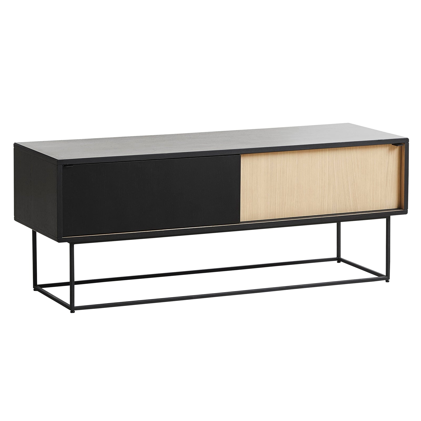 Virka Low Sideboard Sideboard Woud Black Painted Oak + Oak Veneer 