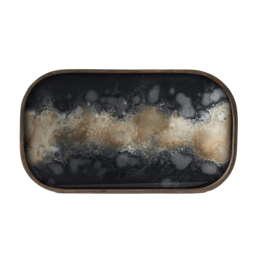 Black Organic Rectangular Valet Tray Tray Ethnicraft 