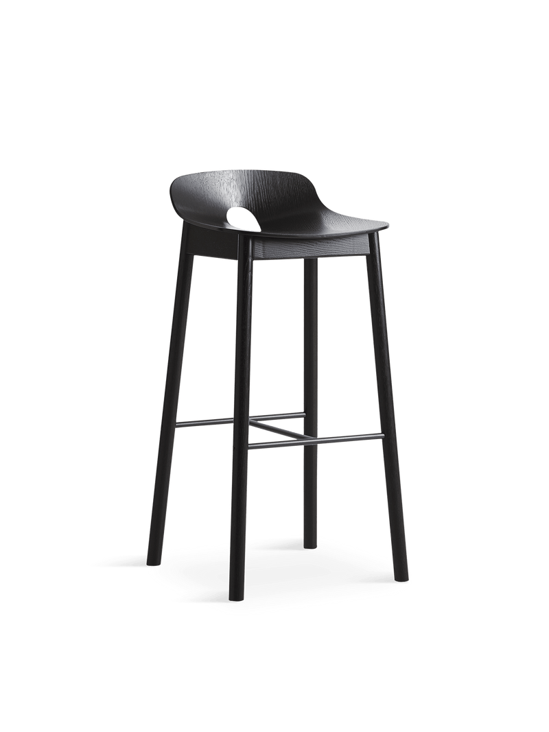 Mono Bar Stool stool Woud Black Painted Ash 