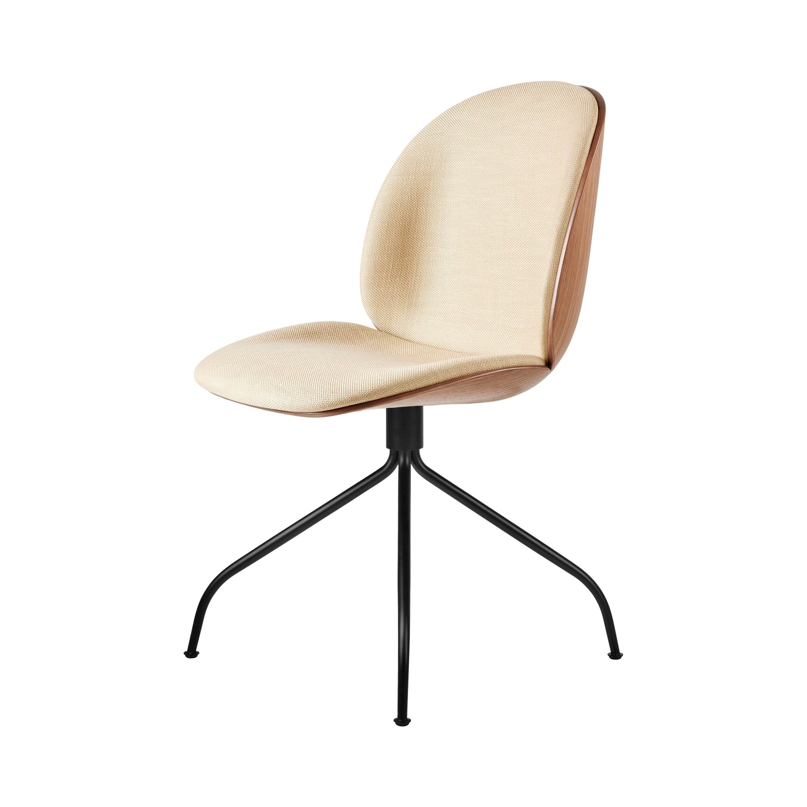 Beetle Meeting Chair with Swivel Base - Veneer Shell - Front Upholstered Chairs Gubi 