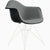 Eames Molded Plastic Upholstered  Arm Chair with Wire Base