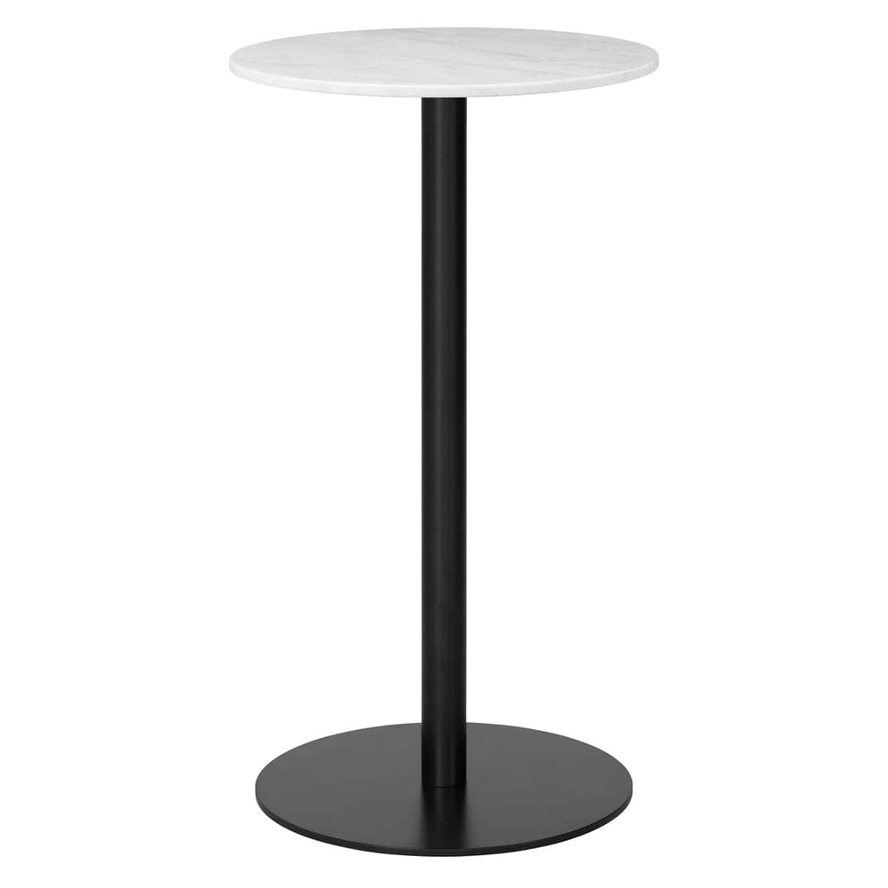 1.0 Bar Table bar height tables Gubi Small Black base White Carrara Marble