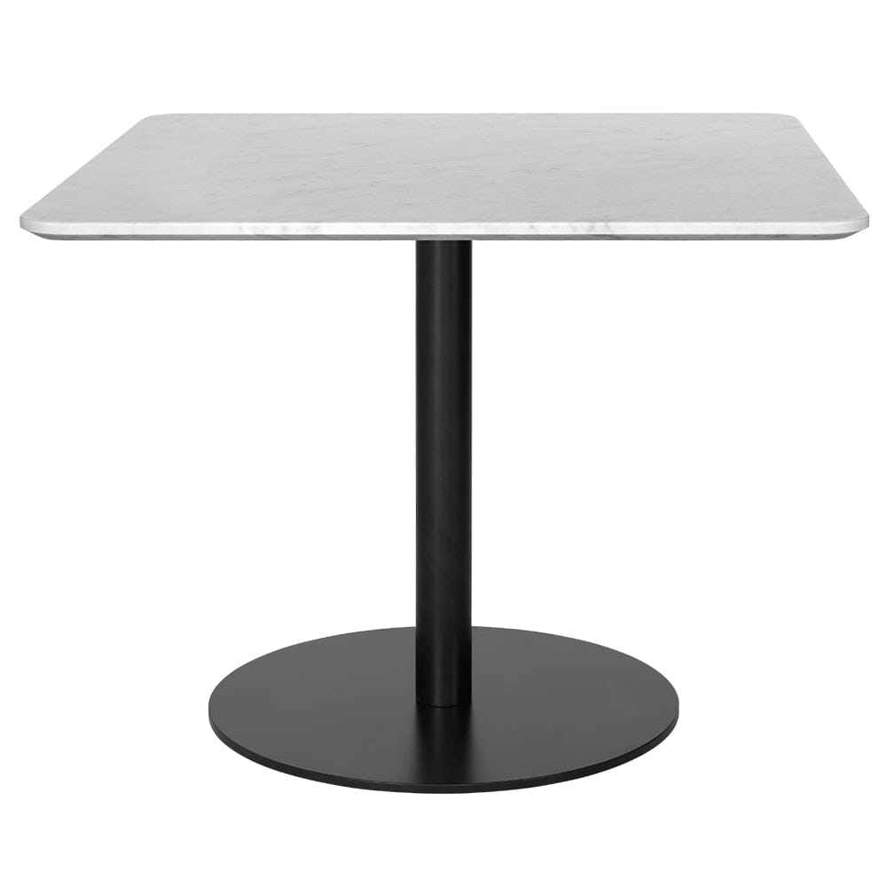 1.0 Square Lounge Table Dining Tables Gubi 23.6"W x 23.6"H x 23.6"D Black base White Marble