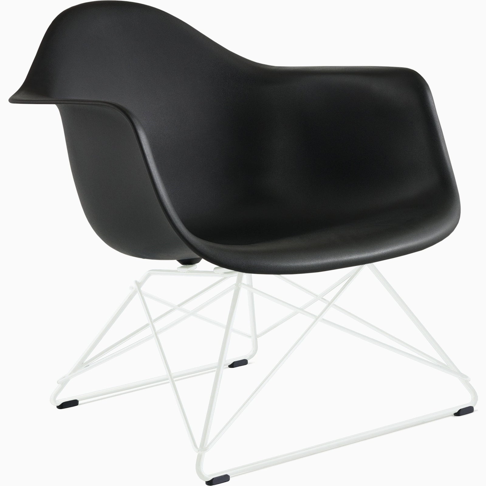 Eames Molded Plastic Low Wire Base Armchair lounge chair herman miller White Black 