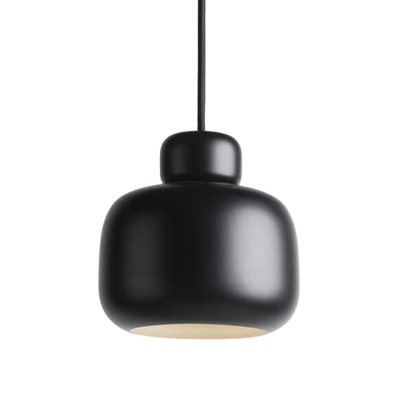 Stone Pendant Light hanging lamps Woud Black Large 