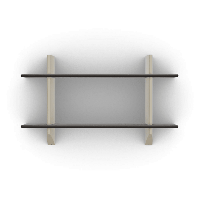 Rayonnage Mural Shelves Vitra Prouvé Blanc Colombe (Ecru) / Dark Solid Oak 