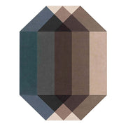 Diamond Rug Hand Tufted Rug Gan 5’7" x 7’3" Blue-Brown 