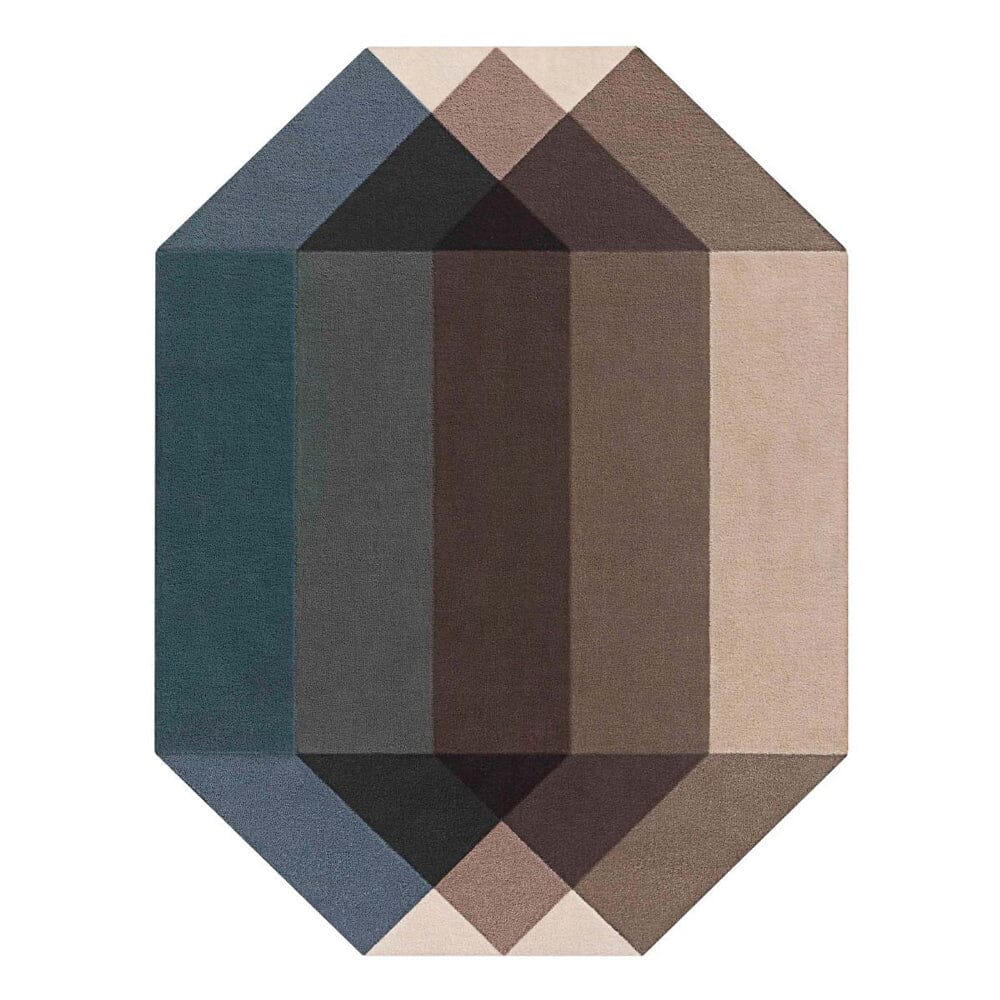 Diamond Rug Hand Tufted Rug Gan 5’7&quot; x 7’3&quot; Blue-Brown 