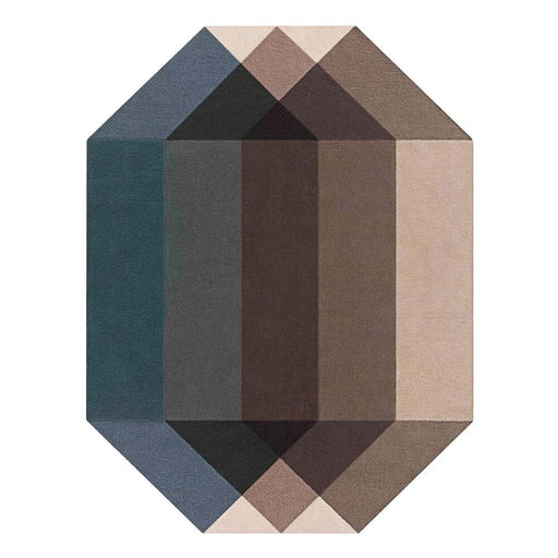 Diamond Rug Hand Tufted Rug Gan 5’7" x 7’3" Blue-Brown 