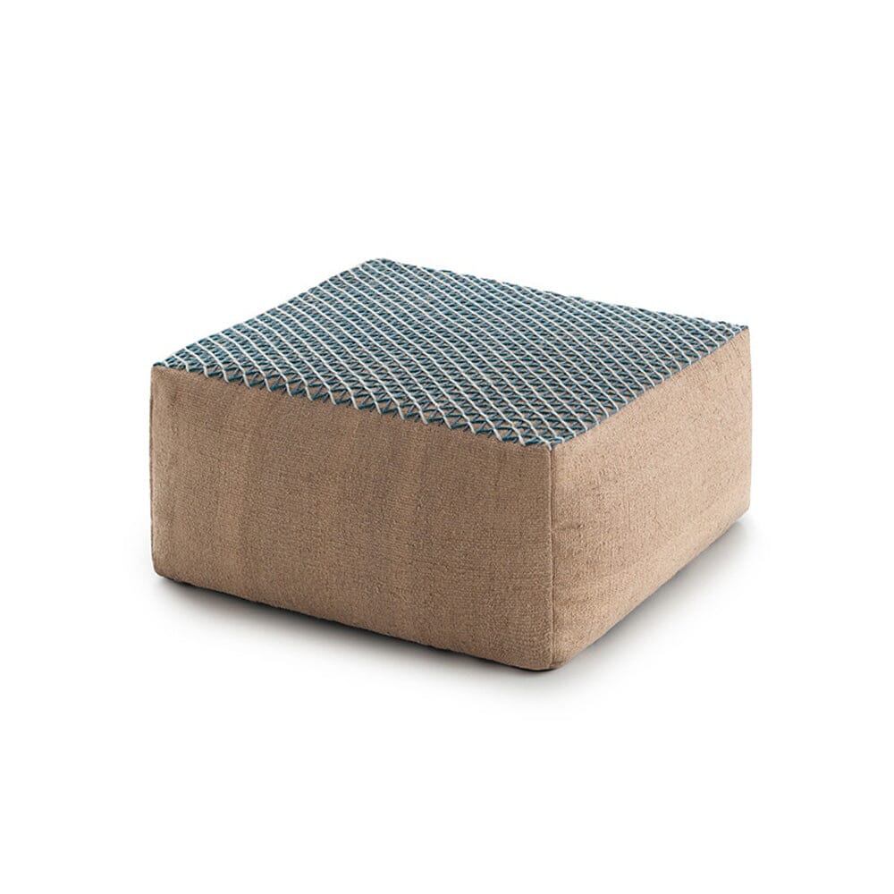 Raw Small Pouf Ottoman Gan Blue 