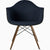 Eames Molded Plastic Upholstered Arm Chair with Wood Dowel Base Side/Dining herman miller 