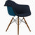 Eames Molded Plastic Upholstered Arm Chair with Wood Dowel Base Side/Dining herman miller 