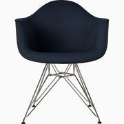 Eames Molded Plastic Upholstered Arm Chair with Wire Base Side/Dining herman miller 