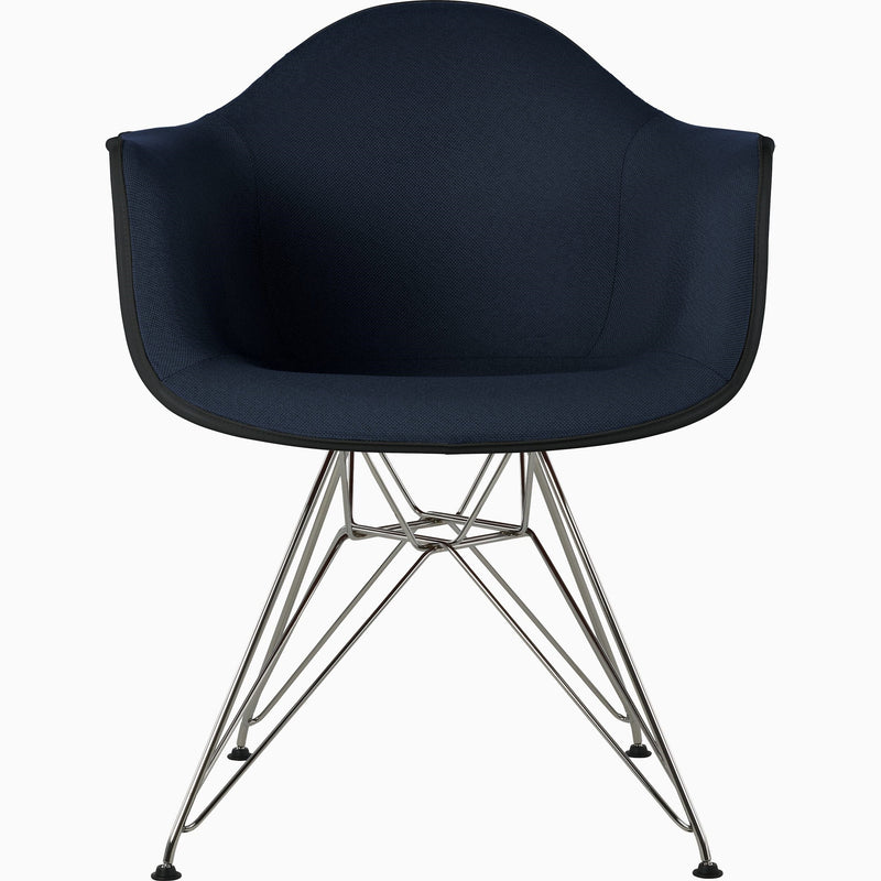 Eames Molded Plastic Upholstered Arm Chair with Wire Base Side/Dining herman miller 