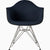 Eames Molded Plastic Upholstered  Arm Chair with Wire Base