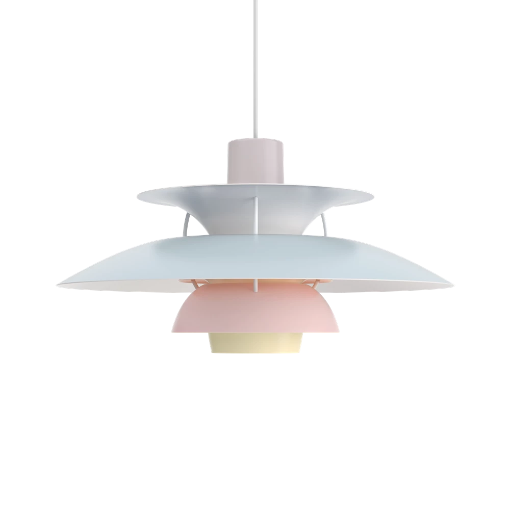 PH 5 Pendant Light hanging lamps Louis Poulsen Pastel Oyster Blue Rose 